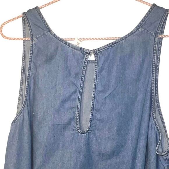 Old Navy women’s size XXL sleeveless chambray denim keyhole back tank top Y2K - Picture 4 of 7